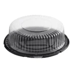 Cake Container 10" Black Bottom & Low Dome Lid