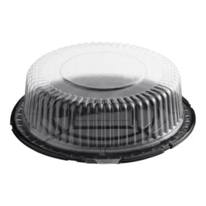 Cake Container 10" Black Bottom & Low Dome Lid