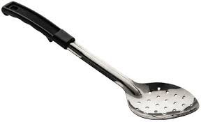 Spoon Perforated Basting Black Handle S/S